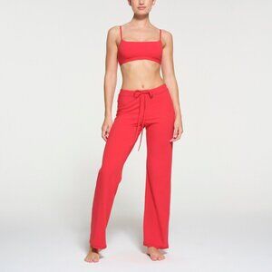 SKIMS Cotton Jersey Red Straight Leg Pants S